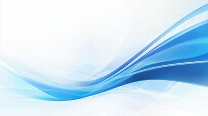 Obraz premium Abstract blue wave design on a light background, suitable for presentations or digital media.
