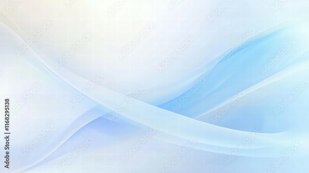 Poster soft abstract background with gentle blue and white waves, ideal for design and presentations.