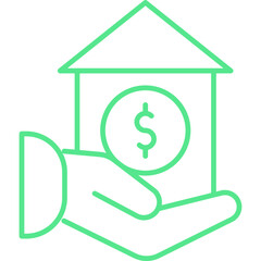 Home Loan icon single vector illustration