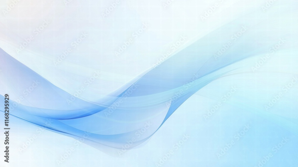 Poster Soft blue abstract waves creating a serene and calming background.