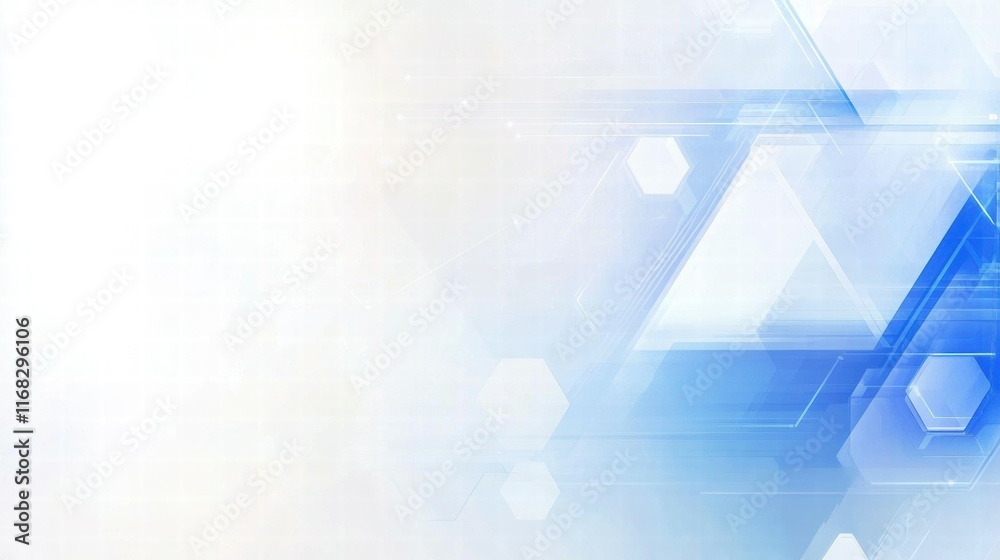Poster abstract geometric background with blue accents and soft gradients for digital design.