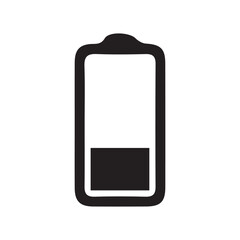 Bettery Charging Icon.low bettery vector icon ,Bettery Charging Icon, Silhouette design element related to mobile, Vector illustration eps 10