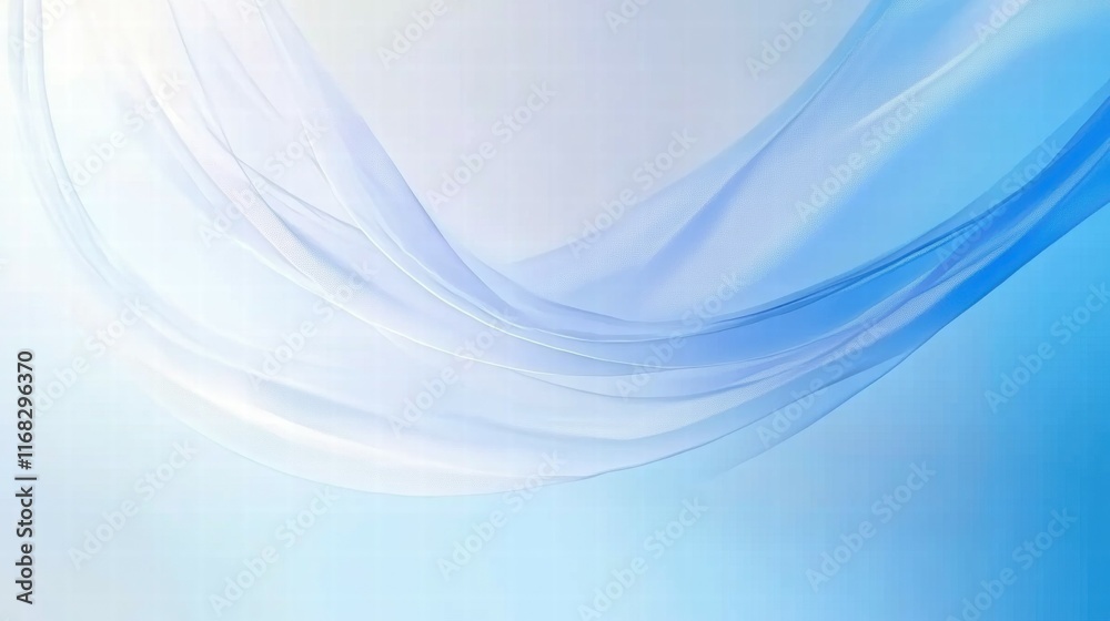 Poster a soft, flowing abstract design in blue tones, ideal for backgrounds or digital projects.