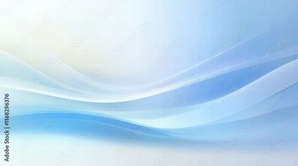 Poster Soft blue abstract background with flowing waves, ideal for design and presentation.