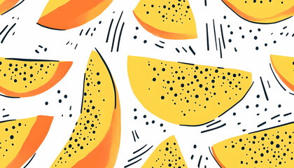 Vibrant Fruit Illustration: Abstract Background