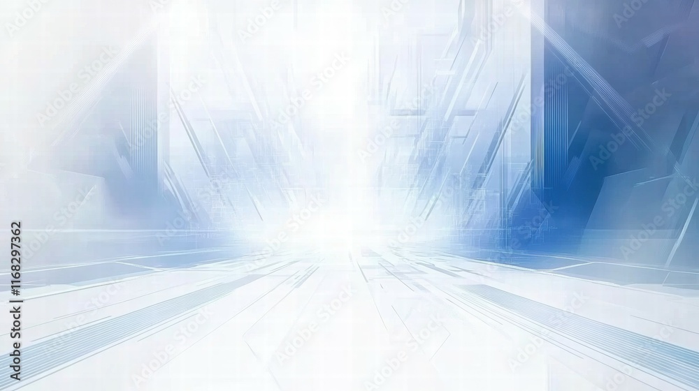 Poster A futuristic abstract background with a bright light and geometric patterns.