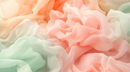 Fototapeta premium Soft pastel gradient background with a smooth transition from light pink to mint green, creating a serene and calming atmosphere.
