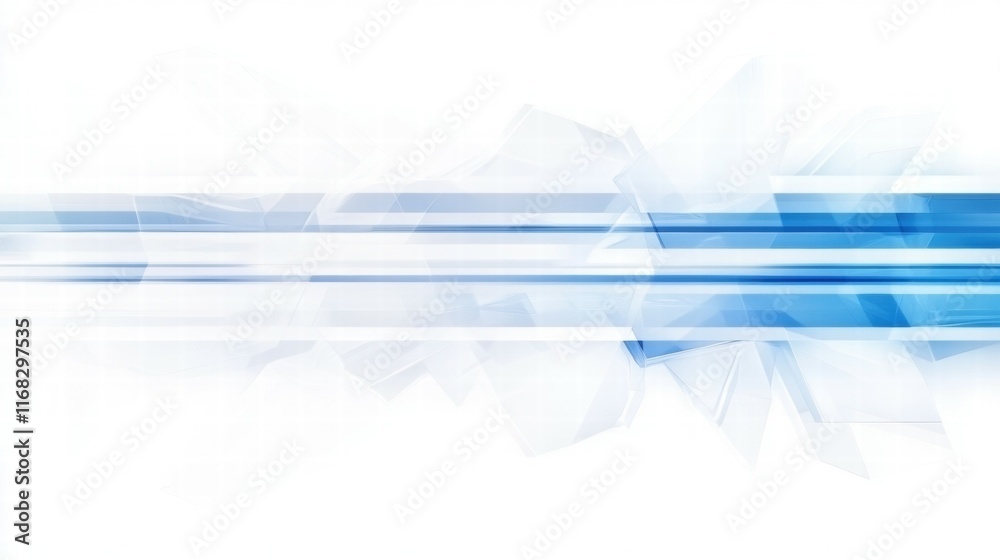 Poster abstract blue and white background with smooth lines and geometric shapes for digital design.