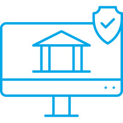 Online Banking Security icon single vector illustration