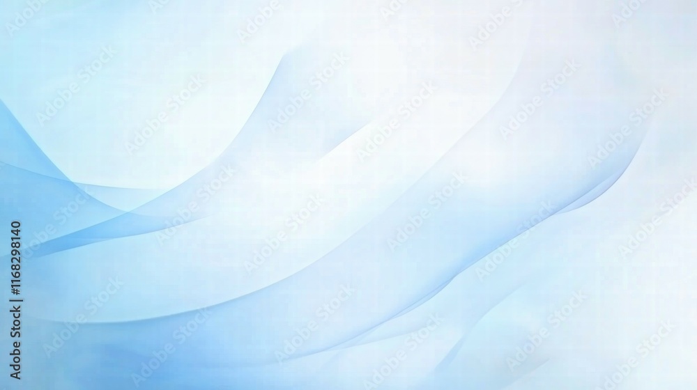 Poster soft blue abstract background with flowing waves, ideal for digital designs and presentations.