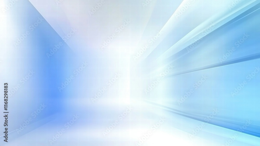Poster Abstract blue and white background with a sense of depth and motion.