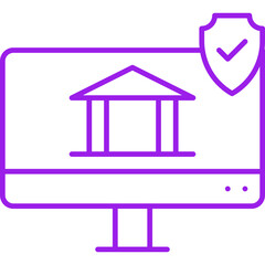 Online Banking Security icon single vector illustration