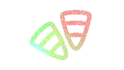 Icon candy corn is made up of LED square shapes. There are bright diodes and there are black dead diodes