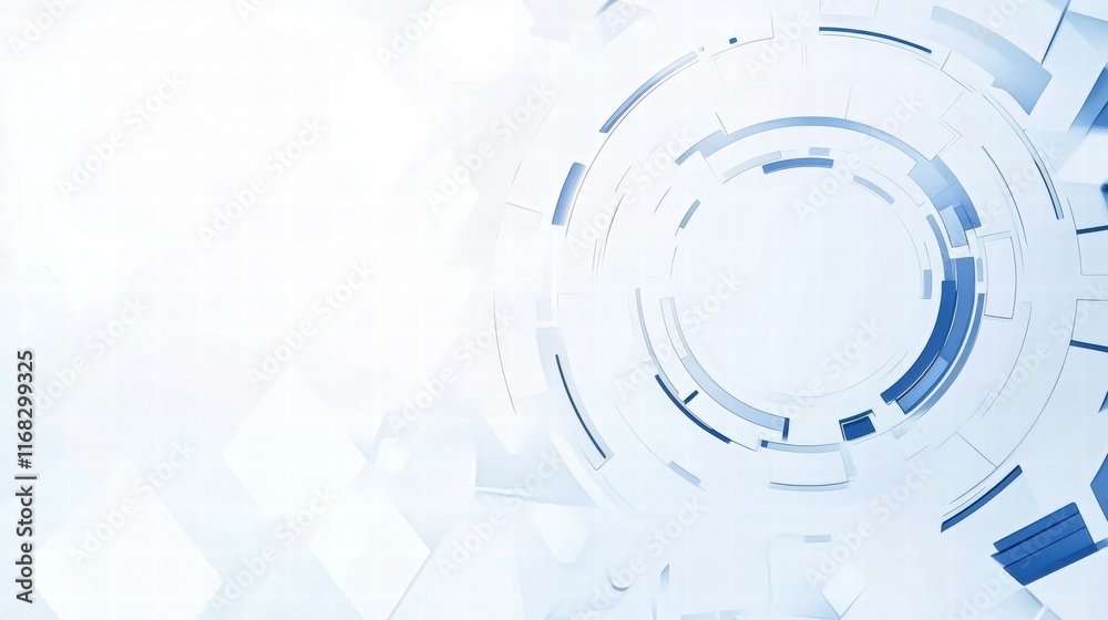 Aufkleber abstract digital background with circular patterns in blue and white tones.