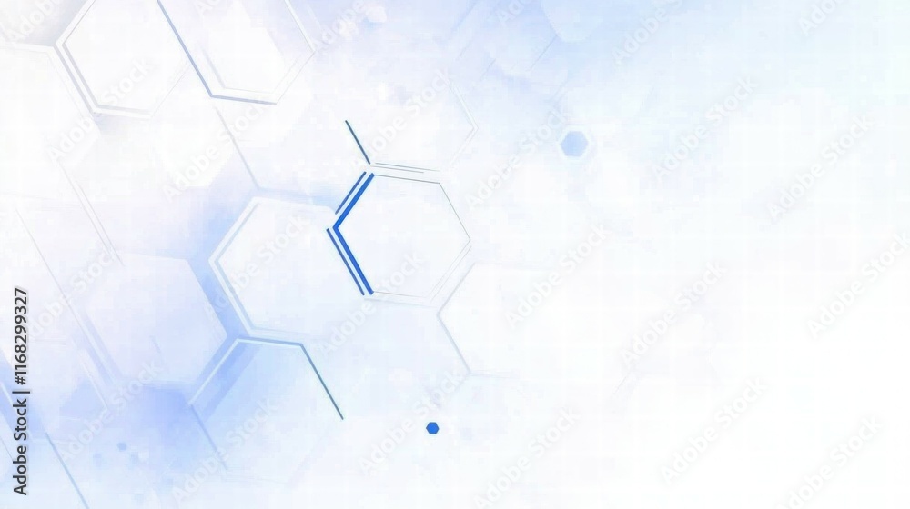 Aufkleber Abstract geometric design featuring hexagons and a light blue gradient background.