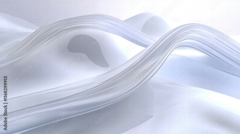 Aufkleber abstract waves of translucent material create a serene, minimalist landscape.