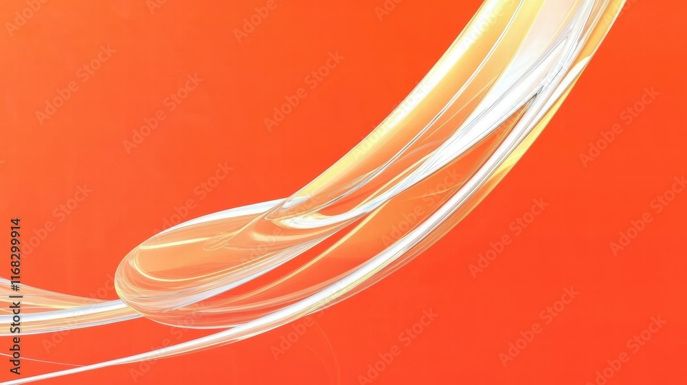Poster abstract design featuring smooth curves on a vibrant orange background.
