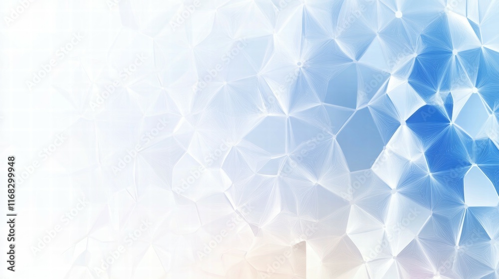 Aufkleber Abstract blue and white geometric pattern with a soft gradient and light effects.