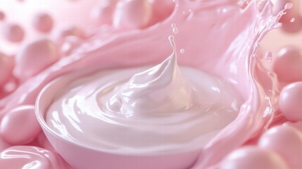 Pink Cream Splash in Bowl