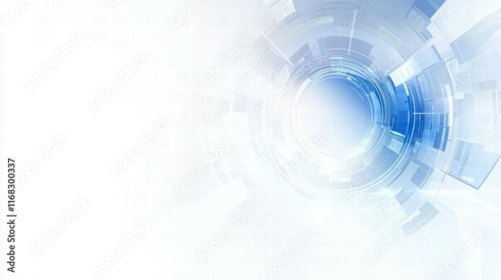 Poster Abstract digital background with circular patterns and gradients.