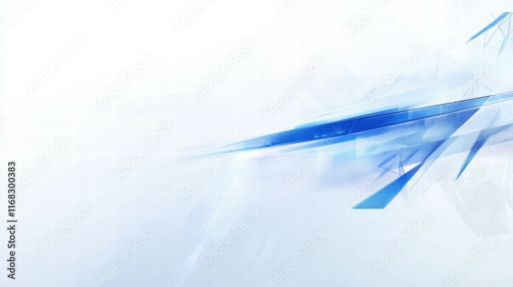 Poster abstract blue and white background with geometric shapes for digital design.