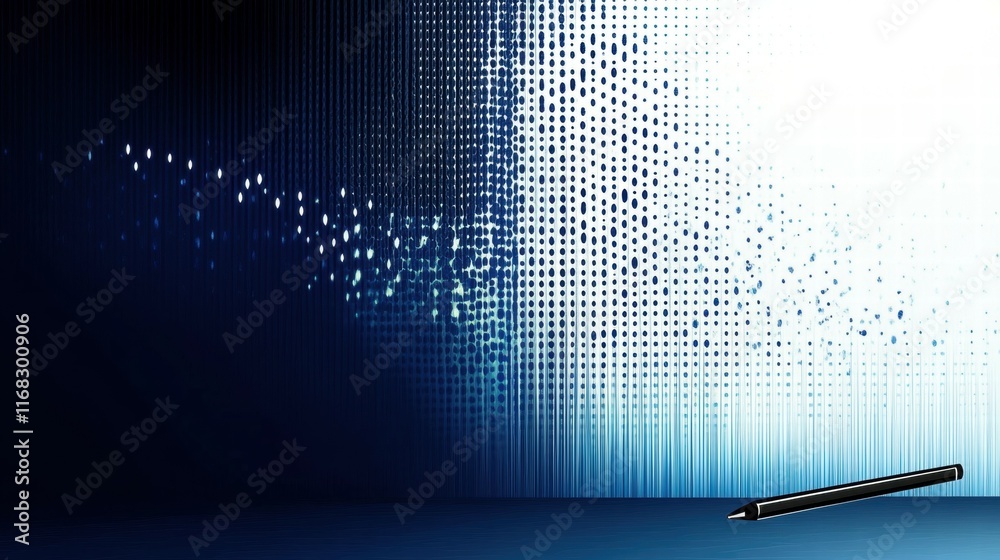 Poster Abstract digital design featuring a gradient background and a pen.