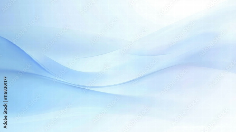Poster Soft blue abstract waves creating a calming and serene background.