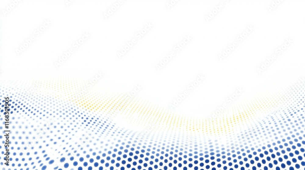 Leinwandbilder abstract blue and yellow dotted pattern fading into white, creating a modern design effect.