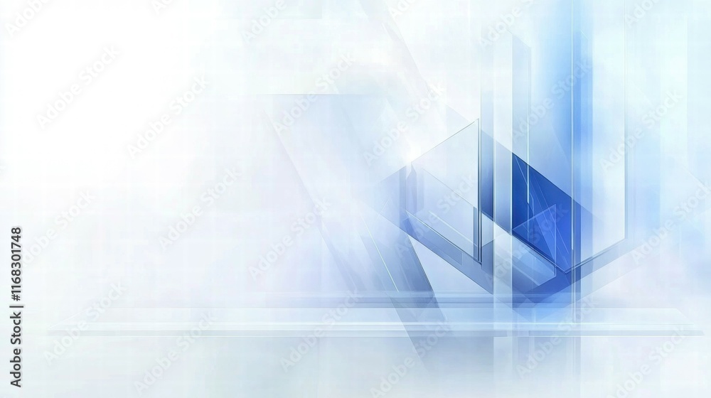 Aufkleber abstract blue geometric shapes on a soft background, suggesting modern design and technology.
