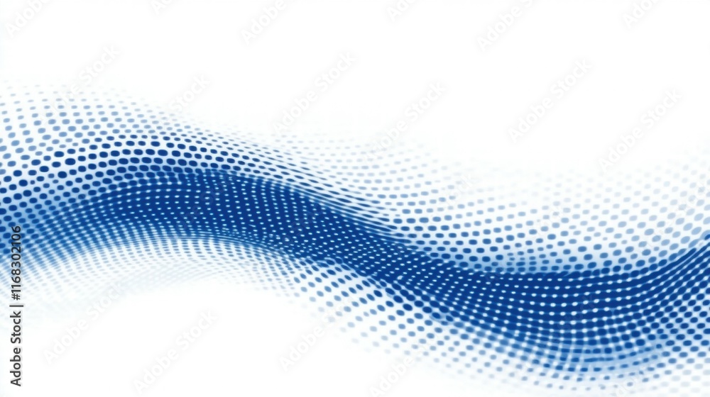 Aufkleber abstract blue wave pattern with dotted texture on a white background.