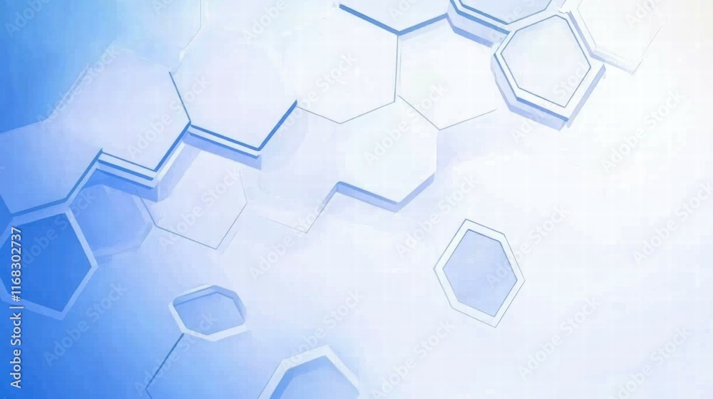Aufkleber Abstract background featuring hexagonal shapes in blue tones.