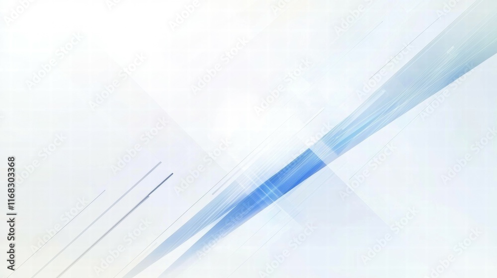 Aufkleber Abstract blue and white geometric background with diagonal lines and a soft gradient.