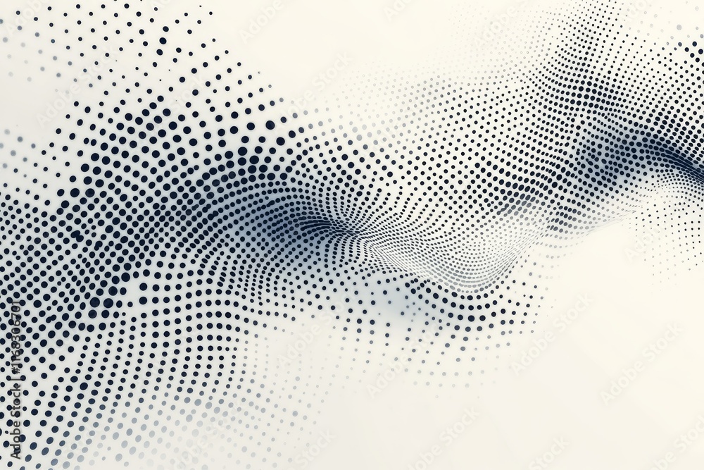 Aufkleber abstract grayscale halftone wave pattern.