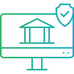 Online Banking Security icon single vector illustration