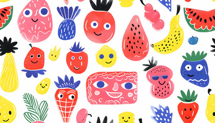 Fruit Illustration Seamless Pattern