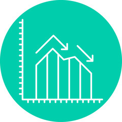 Financial Graph Decline icon single vector illustration
