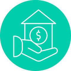 Home Loan icon single vector illustration