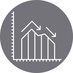 Financial Graph Decline icon single vector illustration
