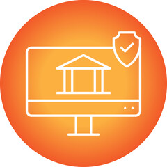 Online Banking Security icon single vector illustration