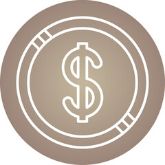 Dollar Coin icon single vector illustration