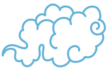 空色の雲のイラスト（手描き、線画）
