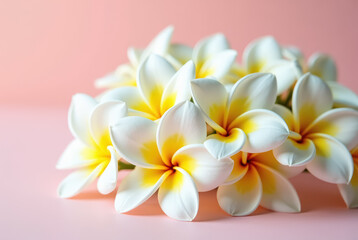Fototapeta premium Flowers on pink background