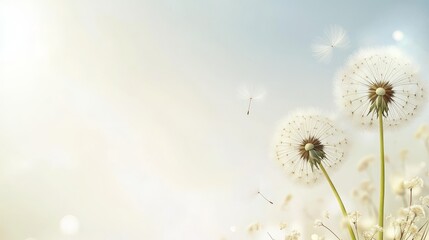Obraz premium Beautifully Fragile Dandelion Fluff for Tranquil Settings
