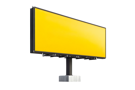 A realistic empty billboard isolated on a white background, serving as a template for large-format outdoor advertisements or media promotions