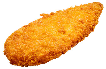 Deep fried crispy fish steak isolated on white, Deep fried Breaded fish isolated on white...