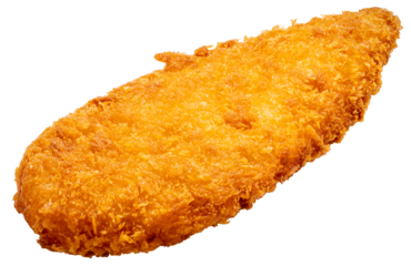 Deep fried crispy fish steak isolated on white, Deep fried Breaded fish isolated on white background PNG file.