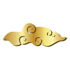 gold oriental cloud element transparent background
