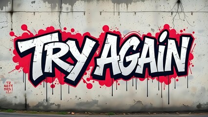 Colorful Encouragement: Try Again Graffiti
