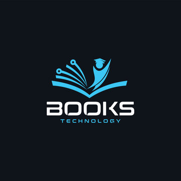 technology book logo design, Pixel Book Logo, Online learning Logo template