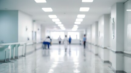 Blurred Interior View of a Modern Hospital Facility with Abstract Medical Background Elements